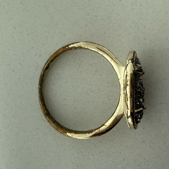 Kendra Scott Ella Platinum Drusy Gold Tone Ring Size 8 - Picture 4 of 6